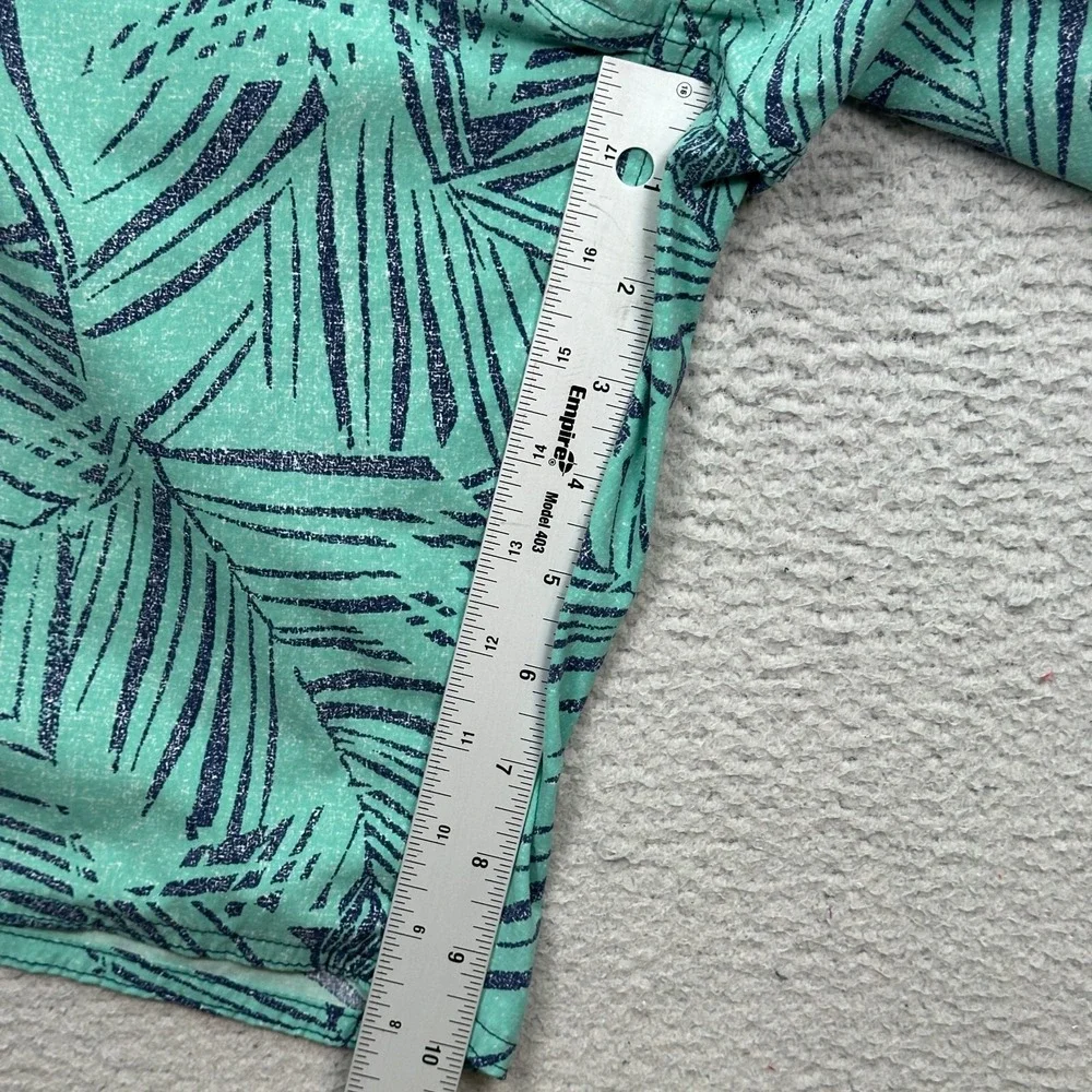 Patagonia Wavefarer Board Shorts Size 30 Green Blue Swim Trunk Palms Unlined